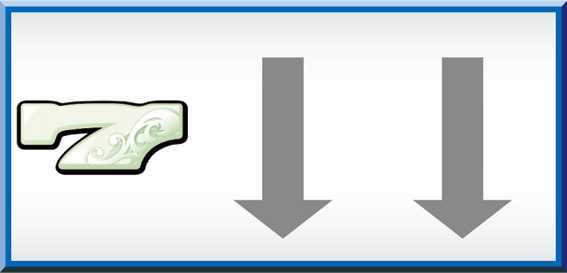 ドリームハナハナ　打ち方参考画像(REG CHANCE中の設定判別要素。左リール中段に白7をビタ押し)